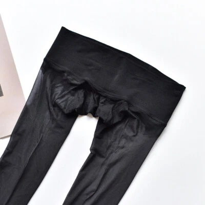 Medias de nailon brillantes sin costuras 1D ultrafinas de tacón transparente para mujer Foto 1 de 4