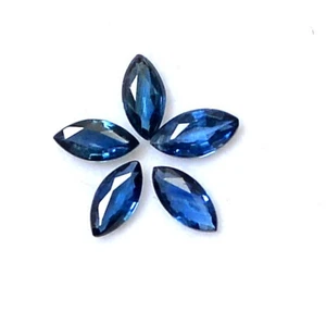 Natural Blue Sapphire Marquise Cut 4x2 mm Lot 05 Pcs 0.46 CTS Loose Gemstones - Picture 1 of 7