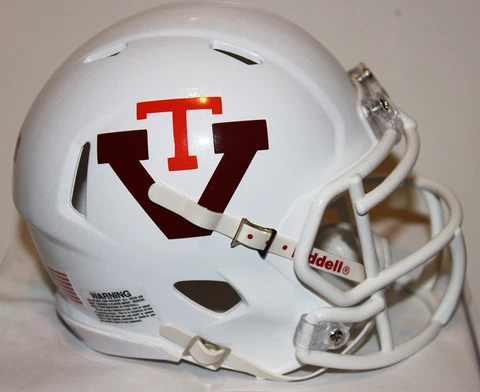 2011 Virginia Tech Hokies White Alternate Custom Riddell Mini Helmet vs WF & BC Cover