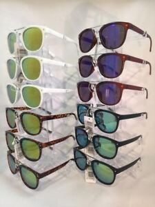 #CW6005 Men Women Retro Mirrored Lens Cross-Bar Sunglasses Wholesale 12 pair