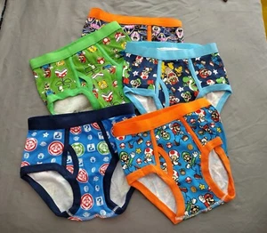 Super Mario Boys Size 6 Multicolor Briefs Underwear 5 Pairs Cotton - Picture 1 of 8