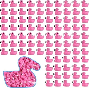 100 Pcs Mini Flamingo Figurines Tiny Resin Flamingo Pink Cute Mini Cartoon Bird - Picture 1 of 6