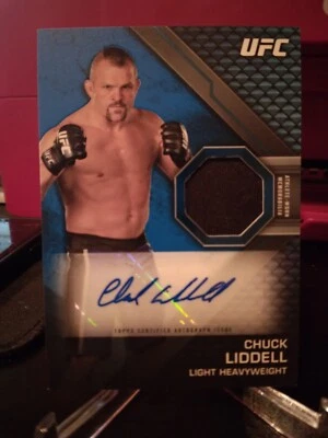 Chuck Liddell 2020 TOPPS UFC KNOCKOUT FIGHTER WORN PATCH RELIC AUTO BLUE SP 4/50 - Image 1 of 3