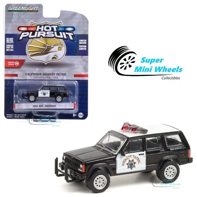 Jeep Cherokee Greenlight 1:64 Hot Pursuit 1993 - Patrulla de Carreteras de California Foto 1 de 2
