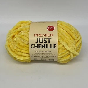 Premier Just Chenille Yarn 1 Skein Lemon Yellow 50 Grams/65 Yds/60 m - NEW - Picture 1 of 4