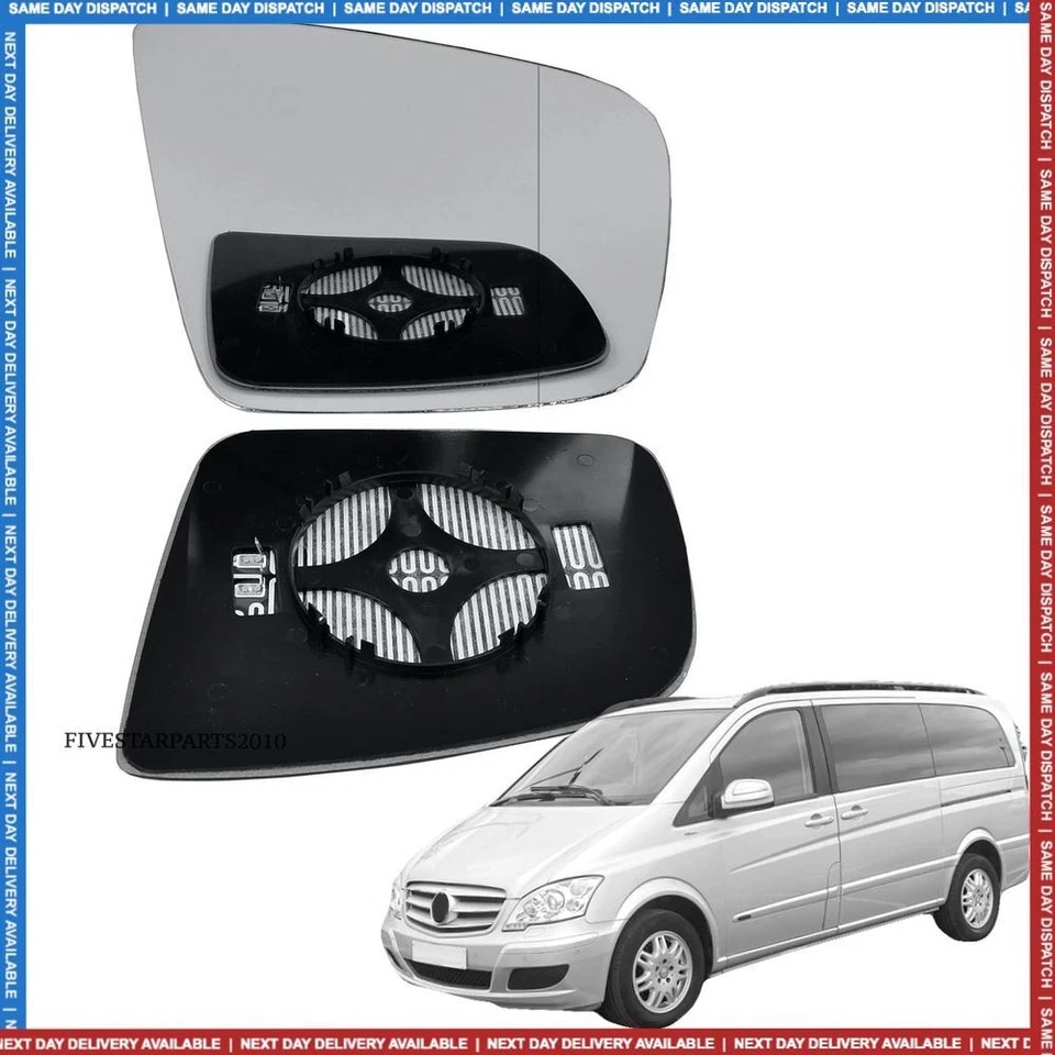 Right Side Clip Heated Wide Angle Wing Glass for MERCEDES VIANO W639 10-14
