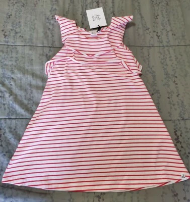 NWT Deux Par Deux Girl Red White Stripe Azalea Dress Size 6 - Image 1 of 4