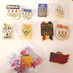 Lote de pines solapa patrocinador del equipo olímpico Barcelona 92 de Estados Unidos. Algunos raros. Nuevo stock antiguo - Imagen 1 de 11