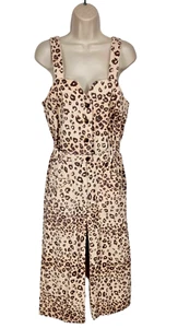 current air Women Capri Romper Jumpsuit Size S Leopard Print Denim Elastic Waist - Picture 1 of 5