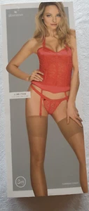 Ensemble corset et string rouge Flameria S/M Obsessive (cal) - Imagen 1 de 4