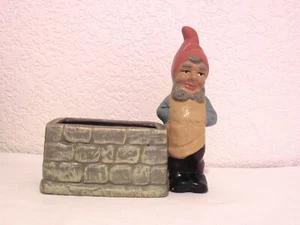 Antique German Terracotta Garden Gnome Brick Planter 6 1/4” Height - Picture 1 of 6