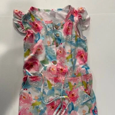 Floral Multicolor Romper Size 8. - Image 1 of 4
