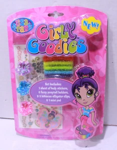Lisa Frank Girly Goodies Hair Clips Glitter Stickers Tattoos P2518 Sealed NEW - Picture 1 of 7