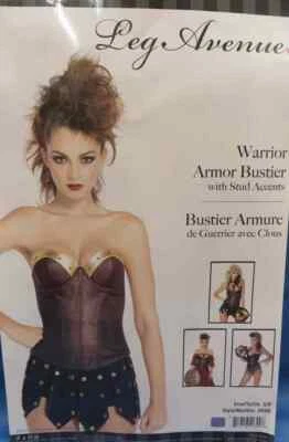 Warrior Armor Bustier Brown Medieval Roman Halloween Adult Costume Accessory - Image 1 of 2
