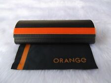 Used - Orange black glasses / sunglasses case  & cloth - proceeds to charity