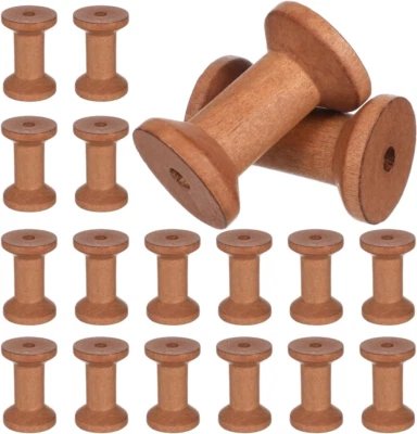 20Pcs Wooden Spools for Crafts, 2'' Empty Thread Spools, Antique Wood Ribbon Spo - Image 1 of 4