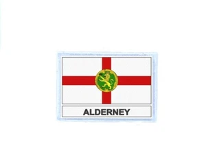 Parche insignia hierro sobre pegamento bandera país alderney GBA - Imagen 1 de 1