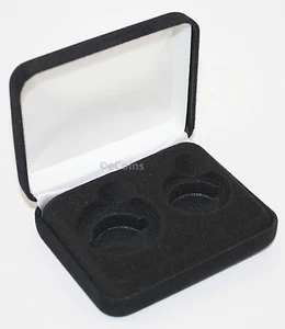 Menge 5 Schwarz Filz MÜNZE GESCHENK METALL BOX für 1 Viertel plus 1 halber Dollar US JFK - Bild 1 von 1