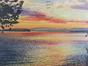 Postcard Early View Sunset on Lake Champlain, NY Y5 - Picture 1 of 3