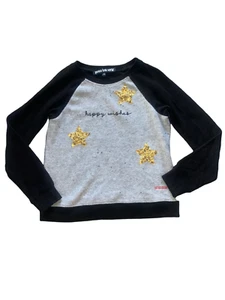 Peace Love World girls cozy knit color block Happy Wishes sequin stars top 6 - Picture 1 of 3