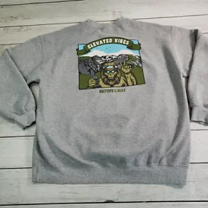 Nature Calls Rundhalsausschnitt Sweatshirt Erwachsene groß grau erhöhte Vibes Yeti Bigfoot - Bild 1 von 10