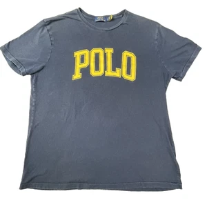 Polo Ralph Lauren Mens Shirt Navy Blue Yellow L Cotton Short Sleeve Crew Soft - Bild 1 von 15