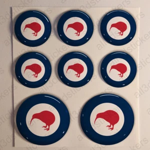 Pegatinas Nueva Zelanda Escarapela 3D Relieve Pegatina Redondas Bandera Diana - Picture 1 of 1