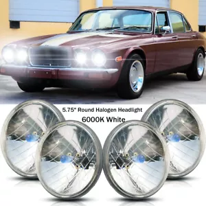 4x 5.75" inch Round Headlights High-Low Beam 6000K for Jaguar XJ6 XJS XJ12 - Picture 1 of 11