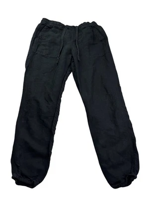 Pantalones de chándal negros Gap para mujer talla XS mezcla de lino cintura elástica cordón Foto 1 de 4