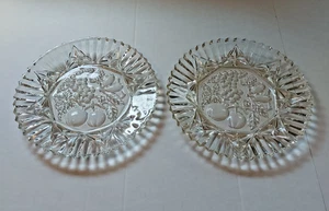 Menge (2) Vintage Federal Glas Pionier Obst Muster geriffelte Kanten 11" - Bild 1 von 8