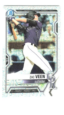 Zac Veen 2021 Bowman #BCP-3 Colorado Rockies RC - Image 1 of 2