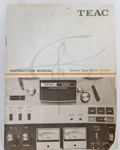 TEAC A-4300 REEL TO REEL TAPE DECK RECORDER OWNER’S MANUAL Original! - Picture 1 of 4