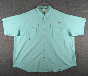 Columbia PFG Button Up Shirt Mens 5X Teal Vented Bahama Performance Fishing Gear - Picture 1 of 16