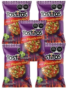 Sabritas Tostitos Caliente 55g Caja Con 5 Bolsas Chips Papas Snack Auténtico México - Imagen 1 de 5