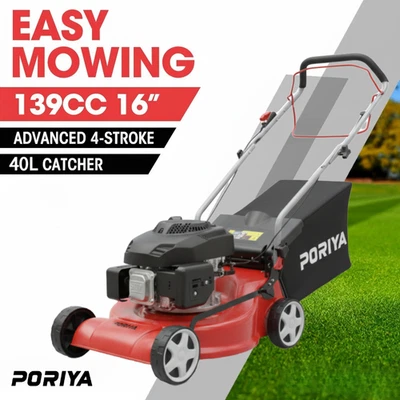 PORIYA 20" Self-Propelled Lawn Mower 220cc 4-Stroke Engine oil Push Lawnmower AU - image 1 of 4