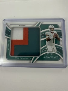 2024 Immaculate Collection Tua Tagovailoa Numbers Patch /25 Dolphins - Bild 1 von 3