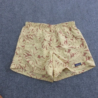 Bañador Pantalones Cortos Patagonia Para Hombre Pequeño Amarillo Marrón Floral Bolsos Malla 57059 Foto 1 de 4