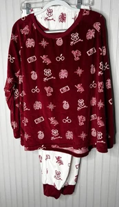 Harry Potter Pajama Set Womens 3X Red White Plush Sleepwear Top Pants Hogwarts - Picture 1 of 23