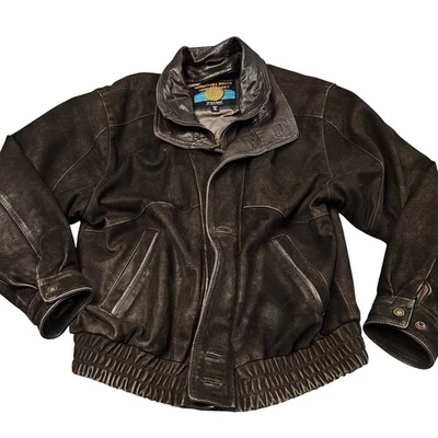 Chaqueta de cuero Wilsons Adventure Bound XL marrón pátina envejecida grunge Foto 1 de 4