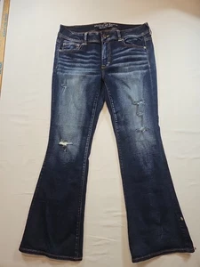 American Eagle Jeans Womens 14(34x30 Short Blue Kick Boot Super Stretch Y2K  - Picture 1 of 15