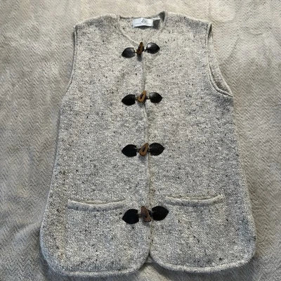 Vtg Design Options Wool Alpaca Blend 4 Button Gray Women’s Vest Sz Medium - Image 1 of 4