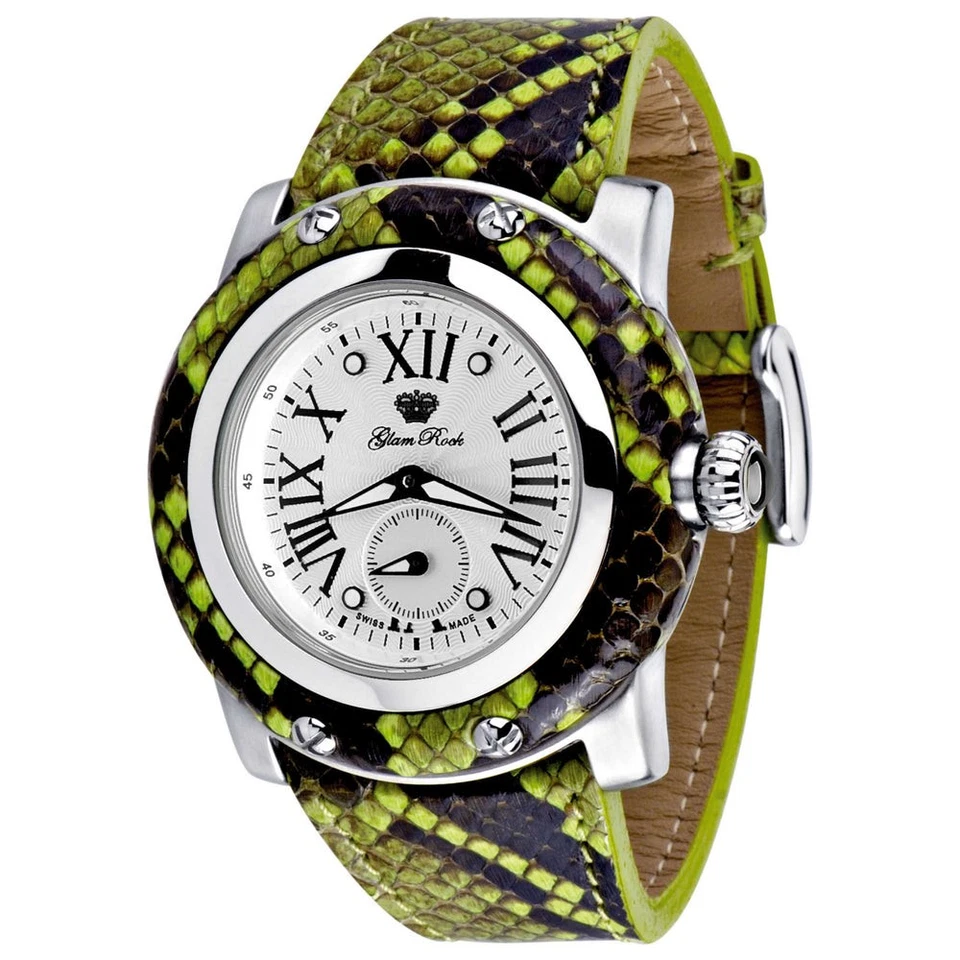 Glam Rock Women's Miami Swiss Made Green Leather Quartz 46mm Watch GR10073 - image 1 of 1