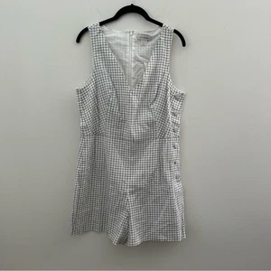 Club Monaco Black and White Check Shorts Romper Side Buttons Size 12 NWT - Picture 1 of 7