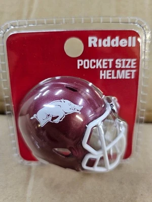 ARKANSAS RAZORBACKS SEC 2025 CLAM SHELL POCKET PRO FOOTBALL HELMET RIDDELL