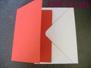 10 Valentines / Christmas Red A6 Cards with Envelopes Card Making Greetings - Picture 1 of 1