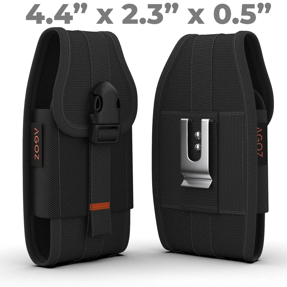 Heavy-Duty Case Belt Clip Holster Canvas Pouch w/ Card Holder 4.4" x 2.3" x 0.5" - Image 1 of 4