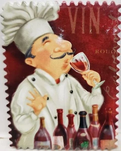 1 Magnete Frigorifero Resina (2,5""x3") CHEF GRASSO CON BICCHIERE DI VINO, VINO, SPEDIZIONE GRATUITA - Foto 1 di 7