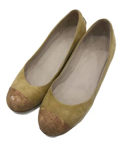Chanel Size 37.5 Women's Suede Wedge Sole Pumps in Beige - Picture 1 of 8
