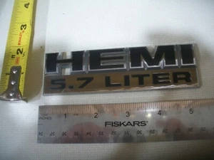 DODGE RAM HEMI 5.7 LITER BLACK SYMBOL EMBLEM  OEM CHROME  USED - Bild 1 von 1