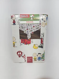 PEANUTS Holiday Christmas Tablecloth 60in. x 120in. New - Picture 1 of 3